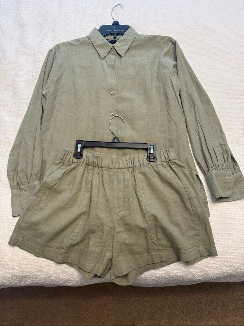 Banana Republic Linen Blend Set - Button Down Shirt & Shorts